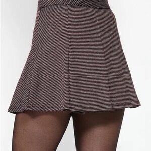 American Eagle Brown Houndstooth Plaid Mini Skirt